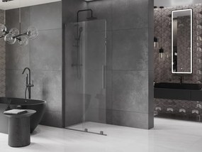 Mexen Velar L, posuvná sprchová zástena Walk-in 110 x 200 cm, 8mm číre sklo, grafitová, 871-110-003-03-95