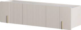 Závesný TV stolík Malmi 150 cm - kašmírová / crema bianca / zlatá