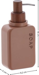 Dávkovač mydla Salva, hnedá/s drevenými prvkami, 300 ml