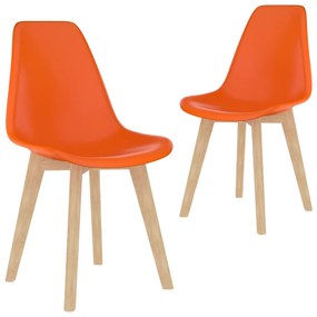 Jedálenské stoličky 2 ks, oranžové, plast