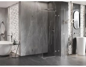 Mexen Lunar T, sklopný sprchový kút pravý 110 x 110 cm, 8mm číre sklo, oceľový profil, 834T-110-110-97-00-P