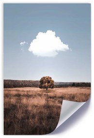 Gario Plagát Osamelý strom a oblak Farba rámu: Bez rámu, Veľkosť: 30 x 45 cm