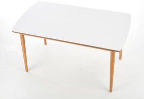 Rozkladací jedálenský stôl Barret - biela / dub lefkas