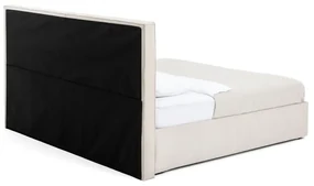 Béžová čalúnená dvojlôžková posteľ s úložným priestorom s matracom/s roštom 160x200 cm Thessa Bold – Bonami Selection