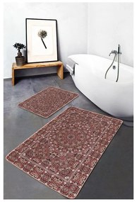 Hnedé zamatové kúpeľňové predložky v súprave 2 ks 60x100 cm – Mila Home