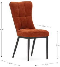 Jedálenská stolička v súprave v terakotovej farbe 2 ks Damon – Marckeric