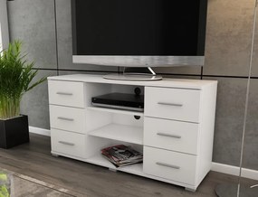 Vysoký TV stolík Oskar TV, biely, výška 65 cm