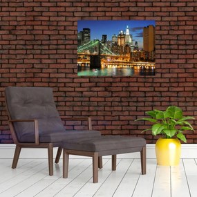 Sklenený obraz - Most s New Yorkom (70x50 cm)