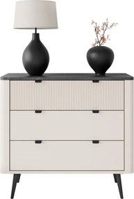 Dizajnová komoda NICOLA 90 cm kašmír + sivý kameň