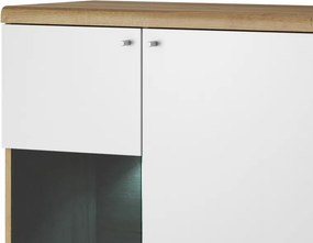 Nízká vitrína Primo, dub riviera/biela