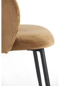 Hnedá zamatová jedálenská stolička Elyna - Light &amp; Living