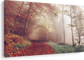 Obraz - Jesenná prechádzka lesom (90x60 cm)
