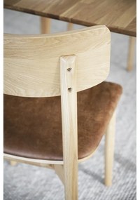 Jedálenská stolička z imitácie kože v koňakovohnedo-prírodnej farbe v súprave 2 ks Wolcott – Rowico