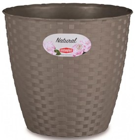 Obal na kvetináč NATURAL plastový 14x13 cm sivohnedý