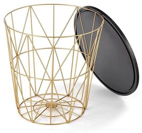 KONFERENČNÝ STOLÍK MANUEL ČIERNY MRAMOR / ZLATÝ