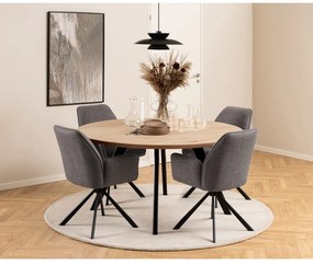 Svetlosivé čalúnené jedálenské kreslá v súprave s podrúčkami 2 ks Glenda – Actona