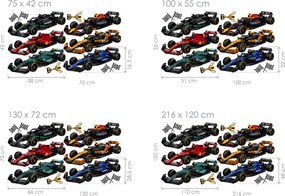 Farebné vzorce F1 textilní prelepiteľná nálepka na stenu list 75 x 42 cm