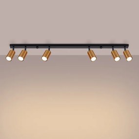 Sollux SL.1380 - Bodové svietidlo WINX 6xGU10/10W/230V čierna/meď