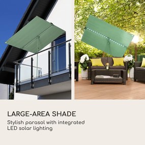 Bayonne, slnečník, 130 x 180 cm, polyester, UV 50, solárny panel, LED svetlo