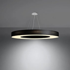 Sollux SL.0798 - Luster na lanku SATURNO SLIM 8xE27/60W/230V pr. 90 cm čierna