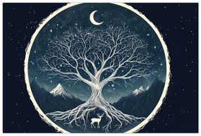 Obraz – Magický strom s jeleňom II. (90x60 cm)