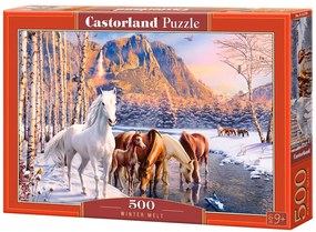 KIK CASTORLAND Puzzle 500el. Zimné topenie - Kone zimná krajina