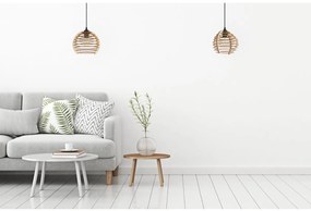 Závesné svietidlo Timber, 1x drevené tienidlo, lp, n