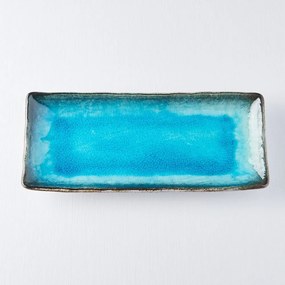 Modrý keramický servírovací tanier MIJ Sky, 29 x 12 cm
