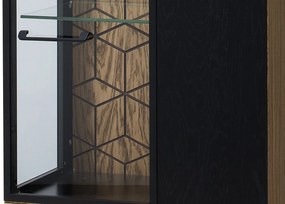 Vitrína Mosaic 11 67 cm z masivu pravá dub medový/černá