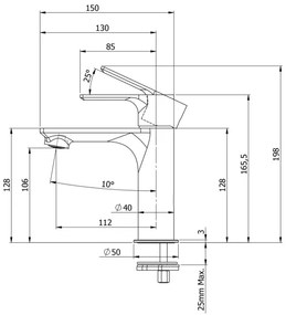 Sapho - Umývadlová batéria PAX 16,5 cm lesklý chróm