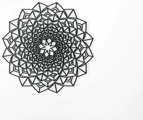 drevko Drevená Mandala na stenu Rozmer obrazu: 44,5 x 44,5 cm, Farba dekorácie: Čierna