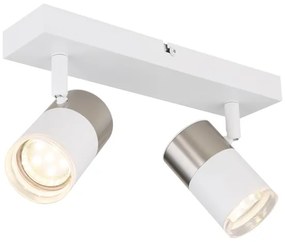 Globo 57851-2 - Bodové svietidlo BRISBON 2xGU10/25W/230V biela/chróm