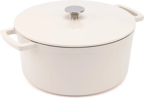 Elmich Smaltovaný liatinový hrniec Ember 24 cm krémovobiely