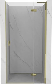 Mexen Mist-H L, 1-krídlové sprchové dvere pravé 80 cm, číre sklo, zlatý lesklý profil, 8A5L-080-000-50-00-P