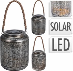 Home Elements Solárna kovová lucerna, hrubý vzor Množstvo: 2 ks