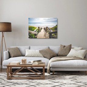 Sklenený obraz - Vstup na pláž (70x50 cm)
