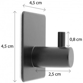 Erga Pad, samolepiaci háčik na uteráky 4,5x4,5 cm (4ks), čierna matná, ERG-YKA-CH.PAD-4-BLK