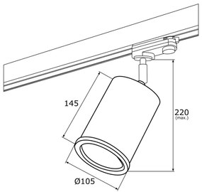 Argon 4303 - Bodové svietidlo do lištového systému DELF 1xE27/15W/230V zlatá