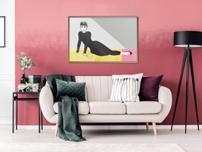 Artgeist Plagát - Beautiful Audrey [Poster] Veľkosť: 90x60, Verzia: Čierny rám s passe-partout