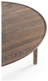 Hnedý okrúhly konferenčný stolík z dubového dreva ø 100 cm Mu – Gazzda