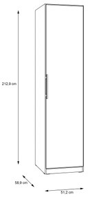 Šatníková skriňa MARO 51x213 cm dub artisan