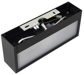 Dizajnová obdĺžniková nástenná lampa čierna 25 cm - Houx