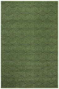 Koberec Teno F0336 fľaškovo zelený, geometrický / trojuholníky