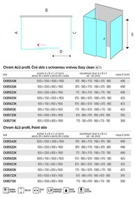 Mereo Lima, sprchovací kút 1200x800 cm, obdĺžnik, pev.díl x zasúvacie dvere x pev.díl, chróm ALU, sklo Číre, MER-CK85523K