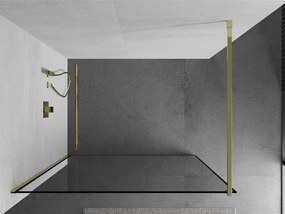 Mexen Kioto sprchová zástena 80x200 cm 8 mm, zlatý profil, sklo čierny rám, 800-080-101-50-70