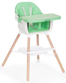Detská jedálenská stolička 2v1 s nastaviteľným pultíkom zelená