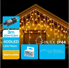 BRILAGI - LED Vonkajšia vianočná reťaz 400xLED/8 funkcií 23x0,6m IP44 teplá biela