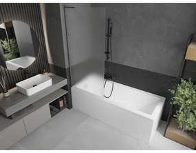 Mexen Next L, 1-krídlová vaňová zástena 80 x 150 cm, 6mm sklo námraza, grafitový profil, 895-080-000-03-30-66