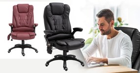 Kancelárske kreslo s funkciou masáže, 2 farby, čierna