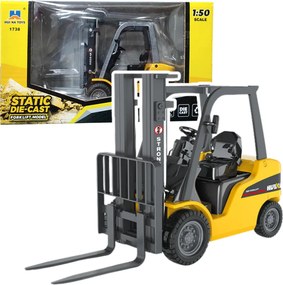 Kovový vysokozdvižný vozík Pohyblivé vidlice Huina Yellow 1: 50